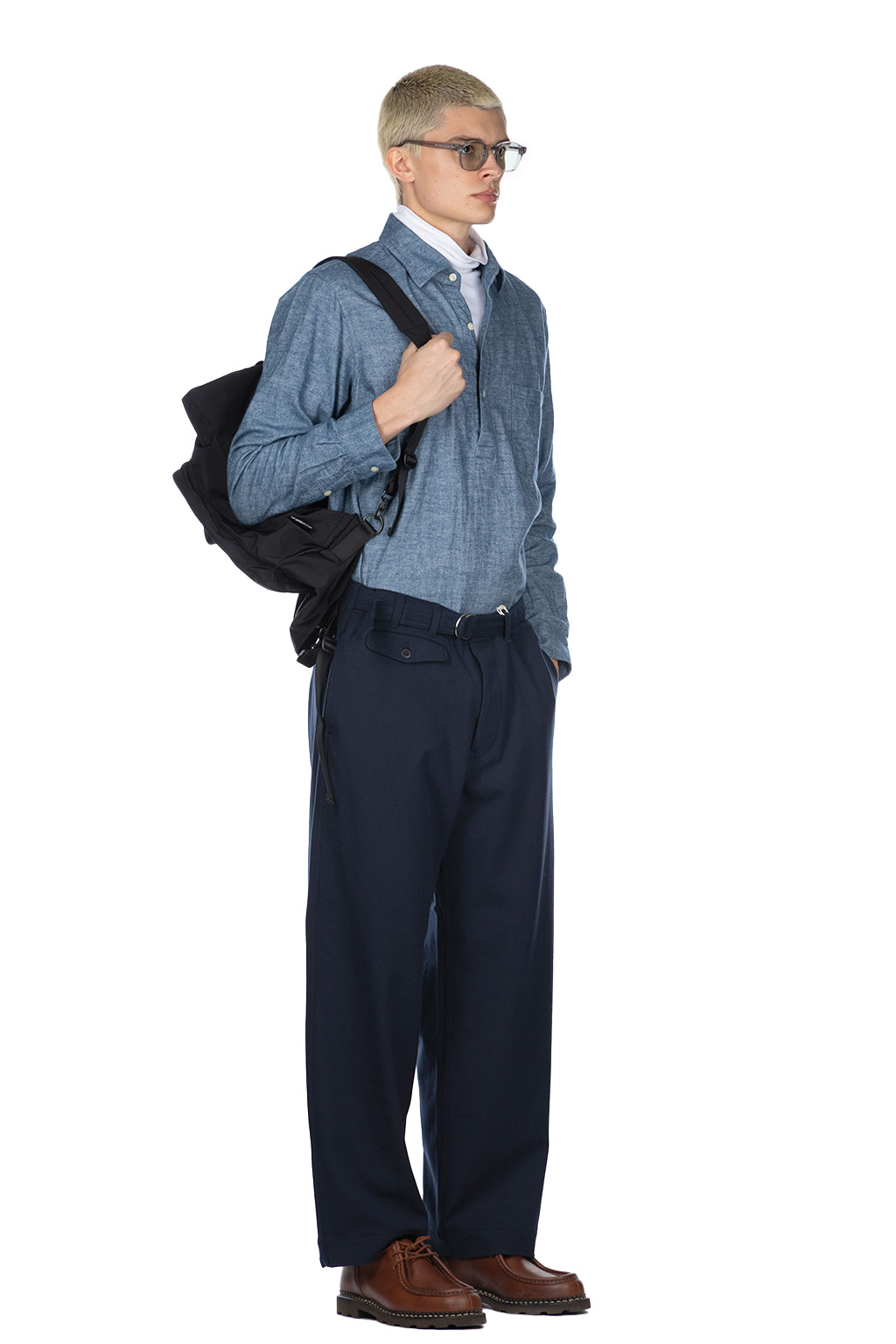 ts(s) - THERMOLITE Stretch Cloth D-ring Belted Pants-Navy